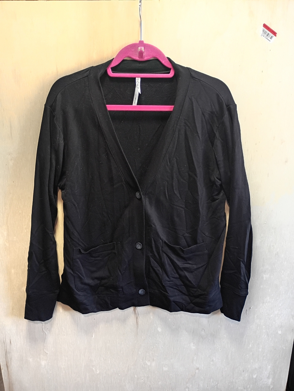 Soma Black V-Neck Button-Front Cardigan